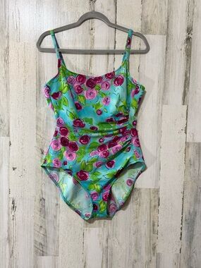 Cole of California Floral One-Piece Swimsuit with Pink Rose Print